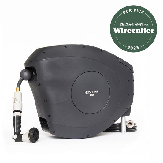 Studio image of a Charcoal Hoselink Classic Retractable Hose Reel
