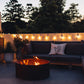 warm white solar party lights used to decorate an outdoor sitting area