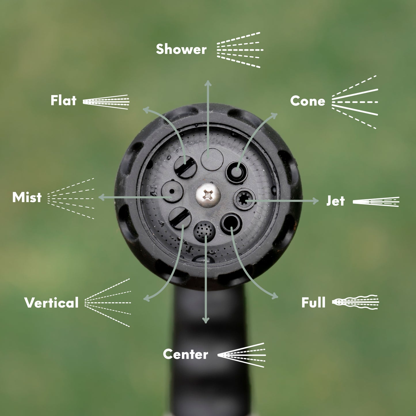 Comfort 8-Pattern Flow Control Spray Nozzle