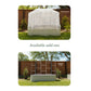 A composite product listing graphic showing a white mesh year-round greenhouse system on a lawn in a backyard, with a second inset showing a metal wall trellis attachment. Text reads 'Year-round Greenhouse System' and 'Metal Wall Trellis' with 'Available add-ons' centered between the two photos.
