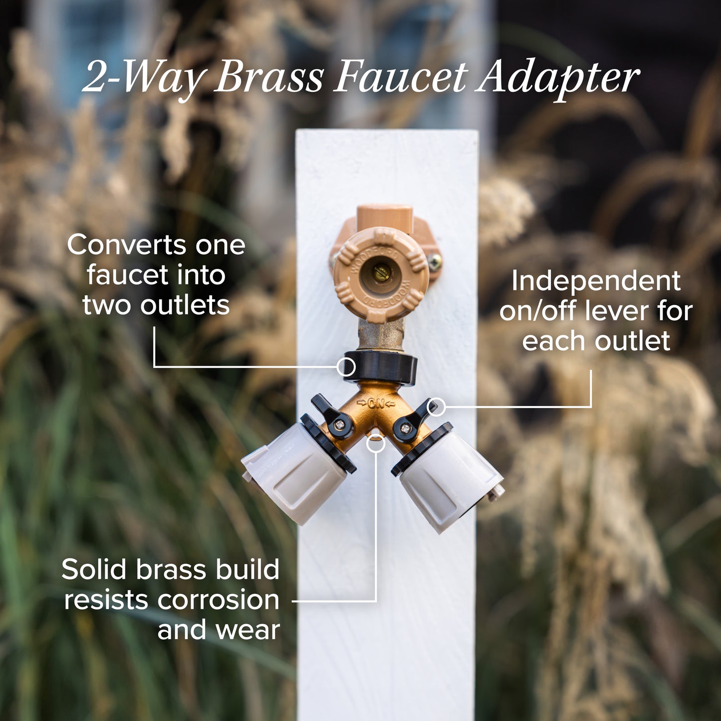 2-Way Brass Faucet Adapter
