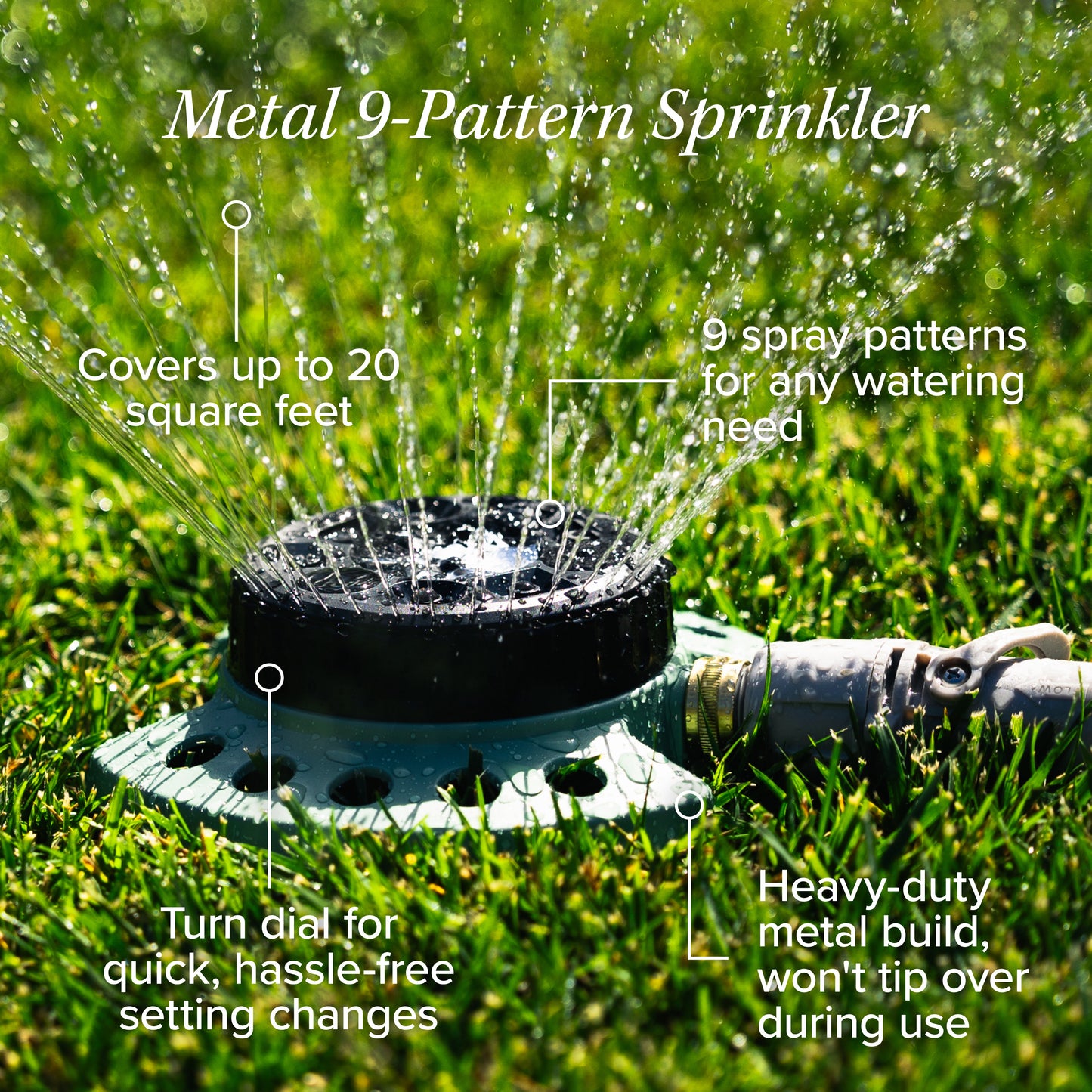 Metal 9-Pattern Sprinkler