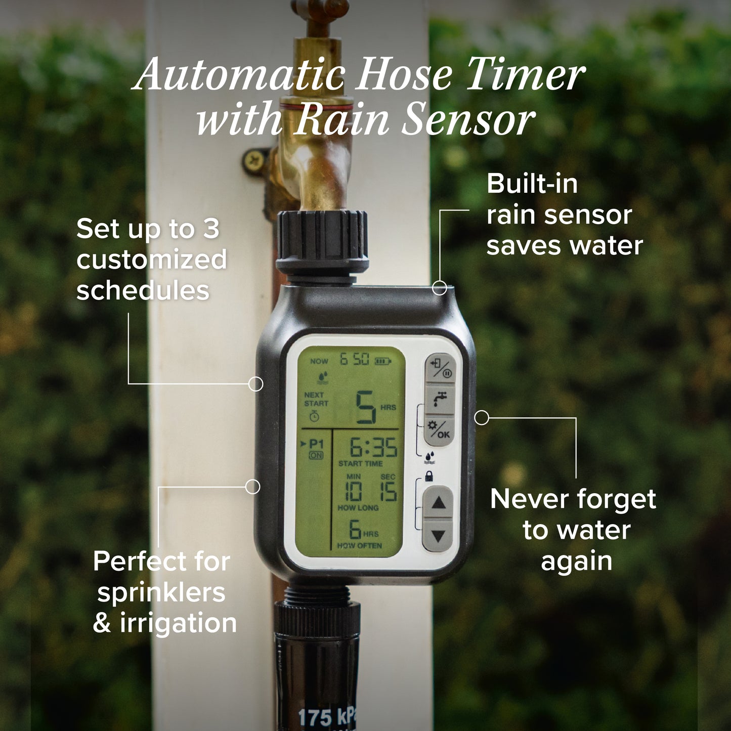 Automatic Hose Timer with Rain Sensor
