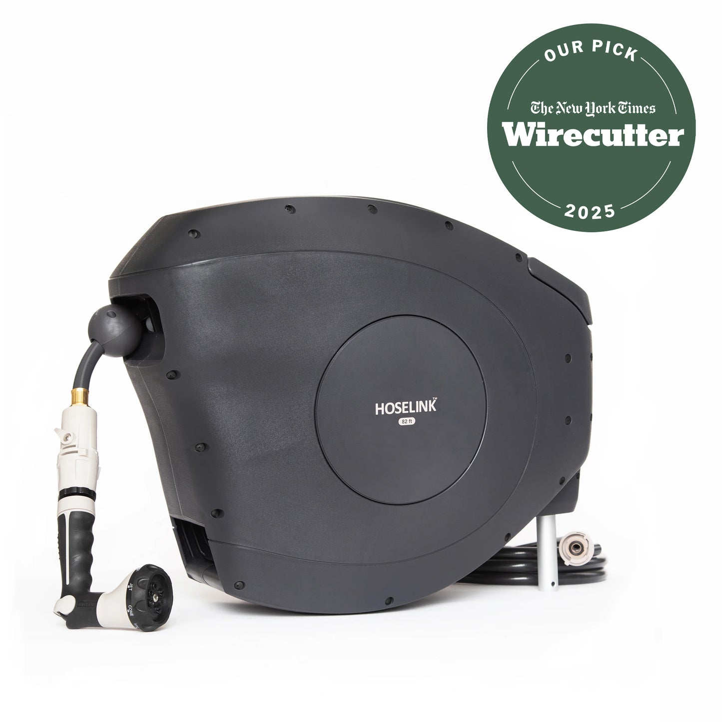 Studio image of a Charcoal Hoselink Classic Retractable Hose Reel