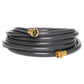 Charcoal 16ft leader hose extension with brass ends on white background