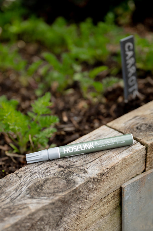 marker pen next to veggie bed