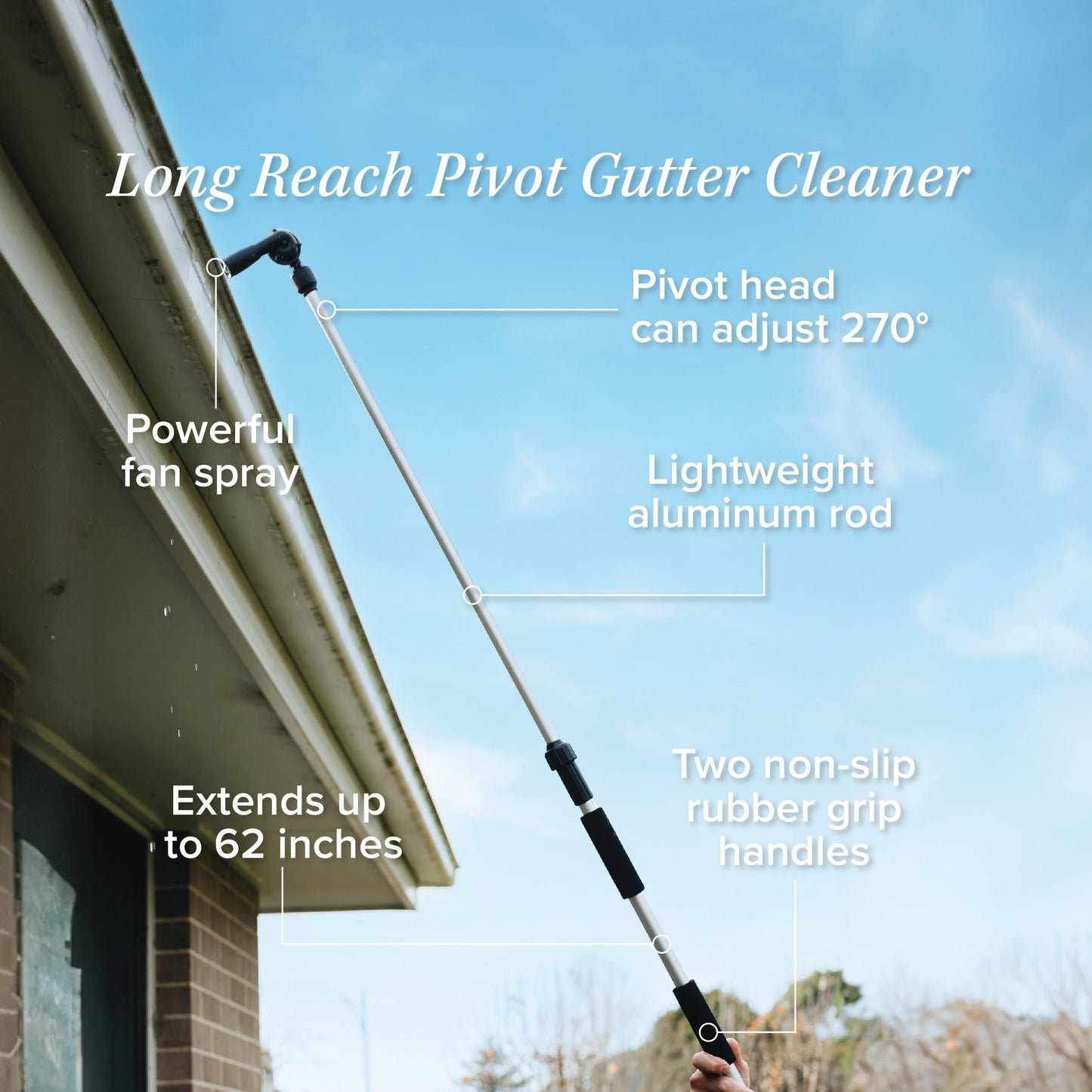 Long-reach Pivot Gutter Cleaner