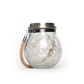 Solar crackle jar lantern sitting on a white background