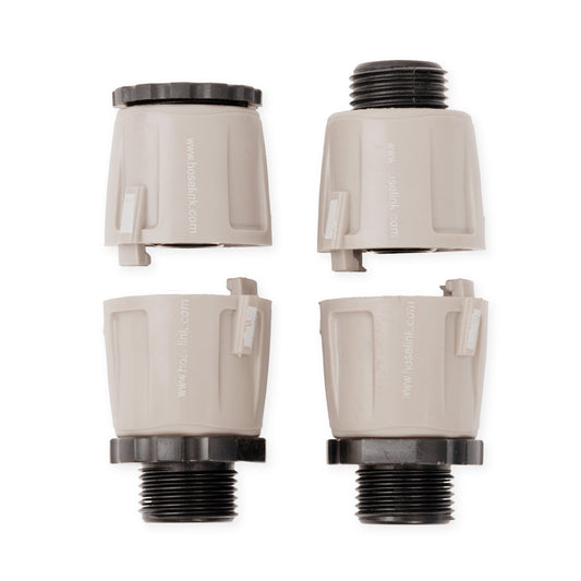Four assorted Hoselink Quick Connect Fittings