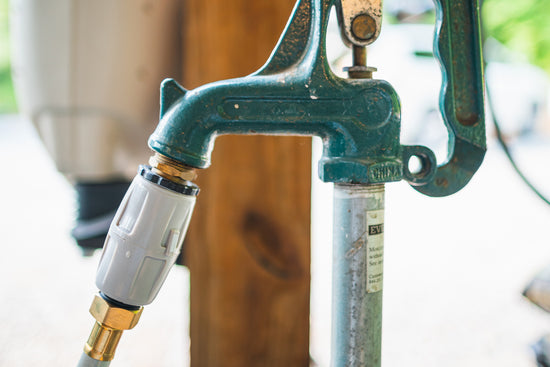 hoselink-tap-and-hose-connector-attached-to-a-well-water-faucet