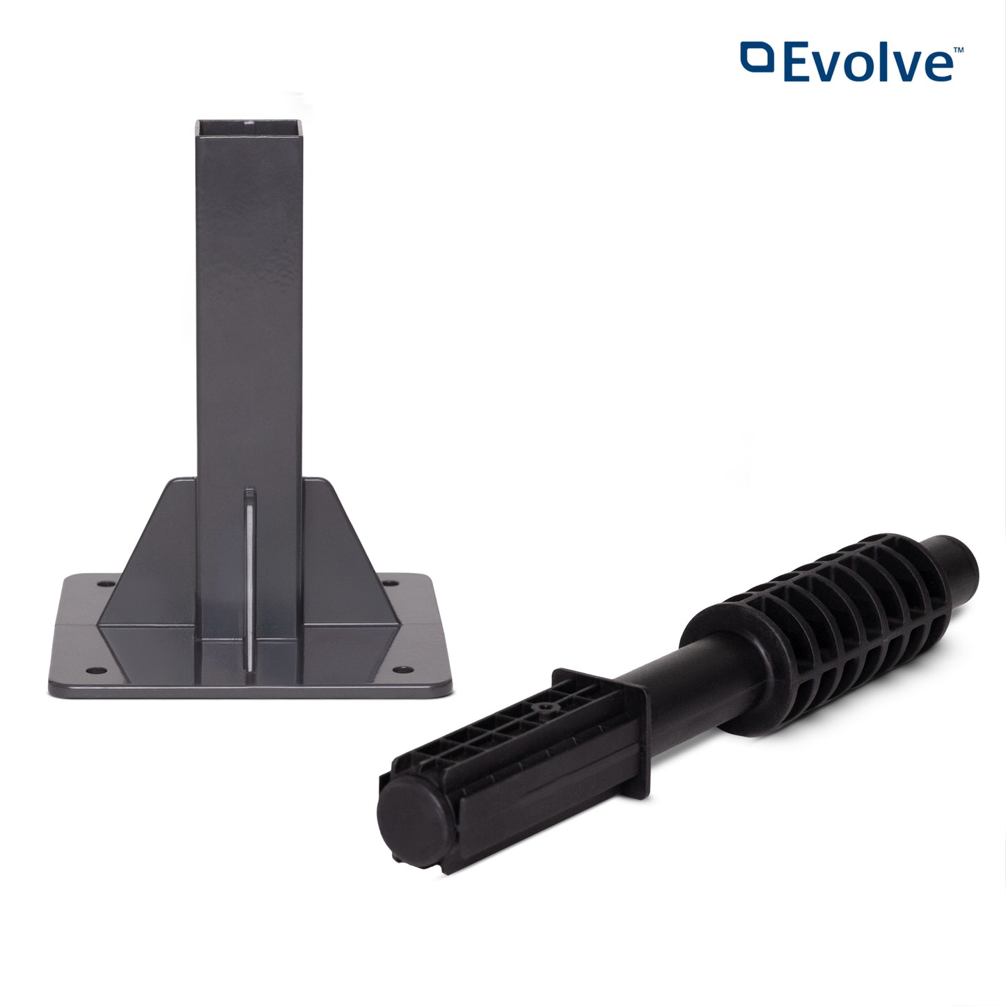 Both pieces of Ground Mount Evolve Series on a white background with 'Evolve' branding.