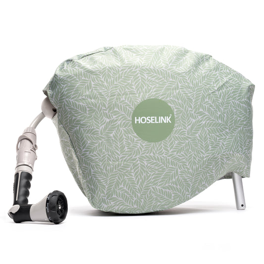 HOSELINK Automatic Retractable Garden Hose Reel Beige 9/16” x 50-ft,  8-Pattern Spray Nozzle, UV-Stabilized Kink-Free Hose, Wall Mounted Complete  Watering Solution for Backyard, Garden & Outdoor : Everything Else 